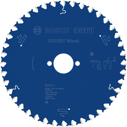 BoschEXPERT 木工圆锯片，直径 190 毫米。